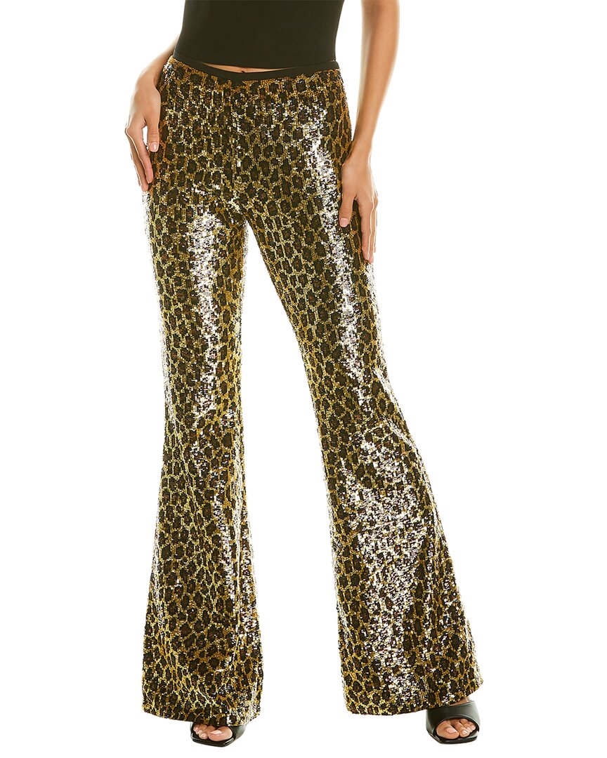 Michael Kors Collection Leopard Flare Pant In Black