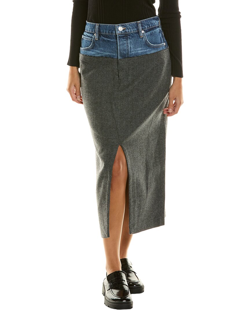 Frame Le Mix Midaxi Skirt In Blue