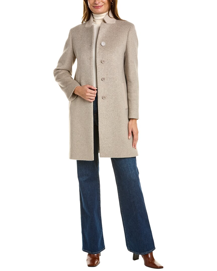 Shop Cinzia Rocca Icons Wool-blend Coat In Grey