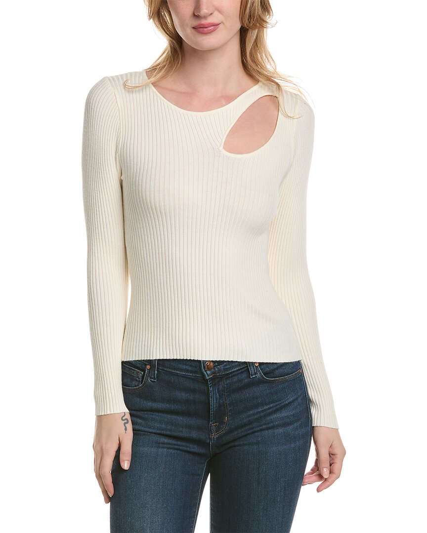 Shop Luxe Always Cutout Sweater In White