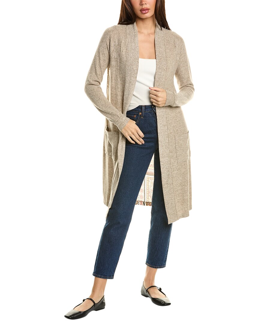 Shop Lovestitch Contrast Back Cardigan In Brown