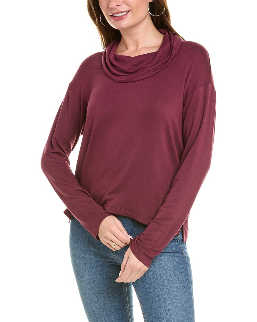 Shop Splendid Supersoft Bliss Cowl Neck Sweater In Red