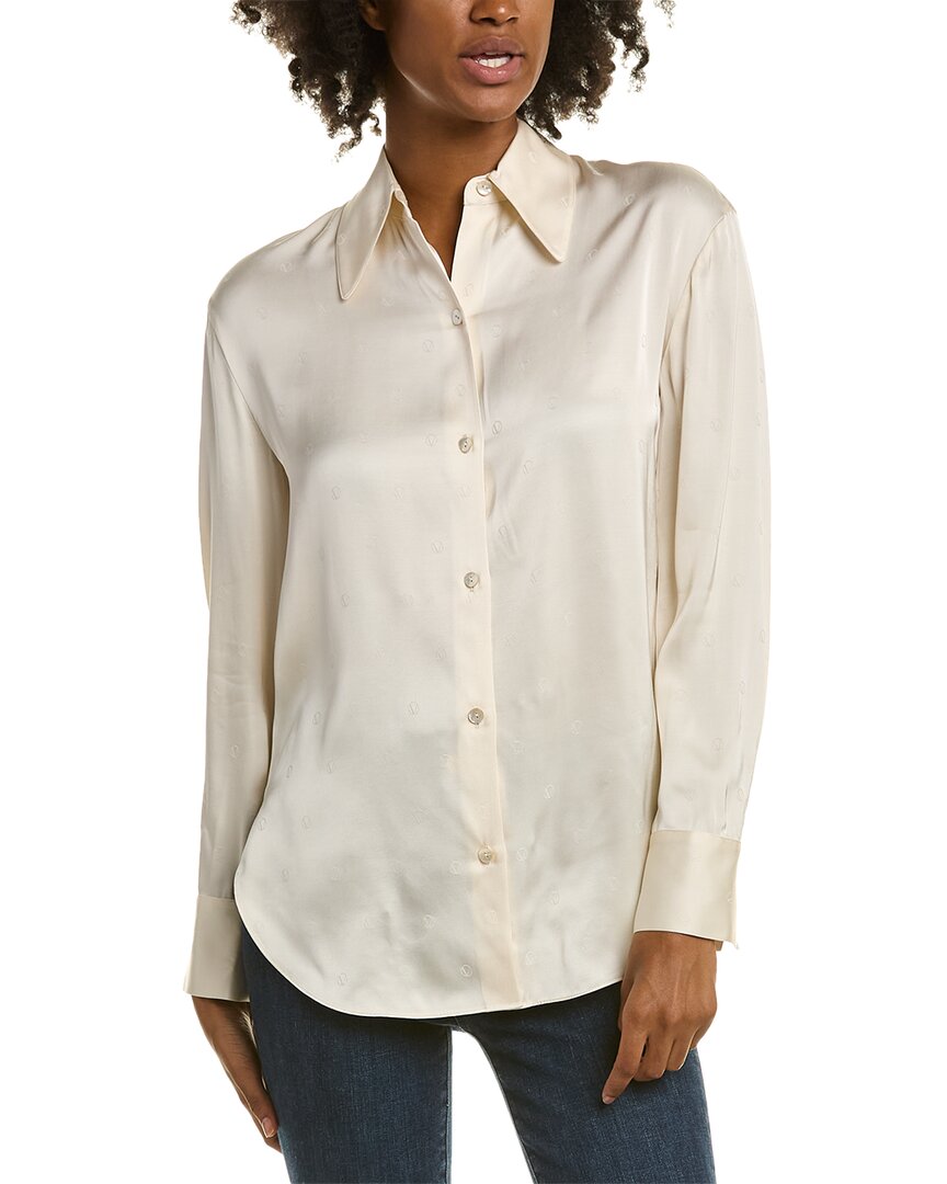 Shop Vince Monogram Jacquard Shirt In Grey