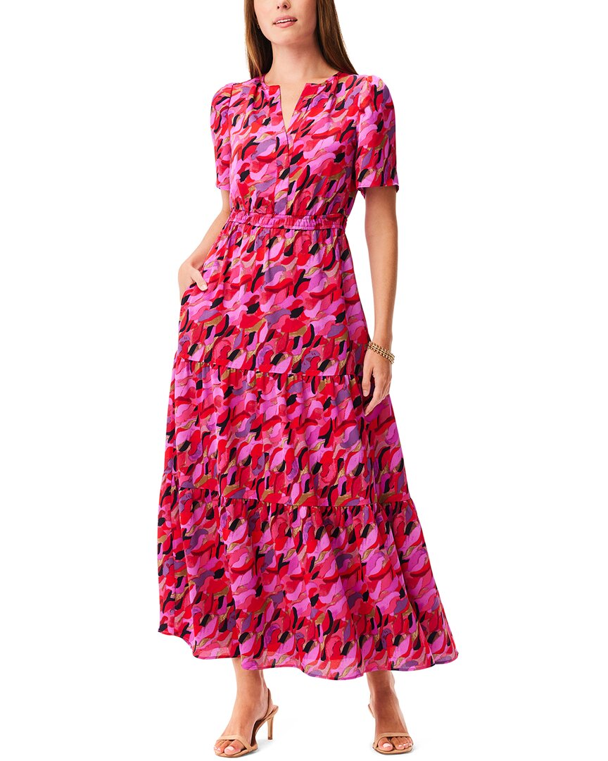 Nic + Zoe Petal Splash Short Sleeve Tiered Maxi Dress