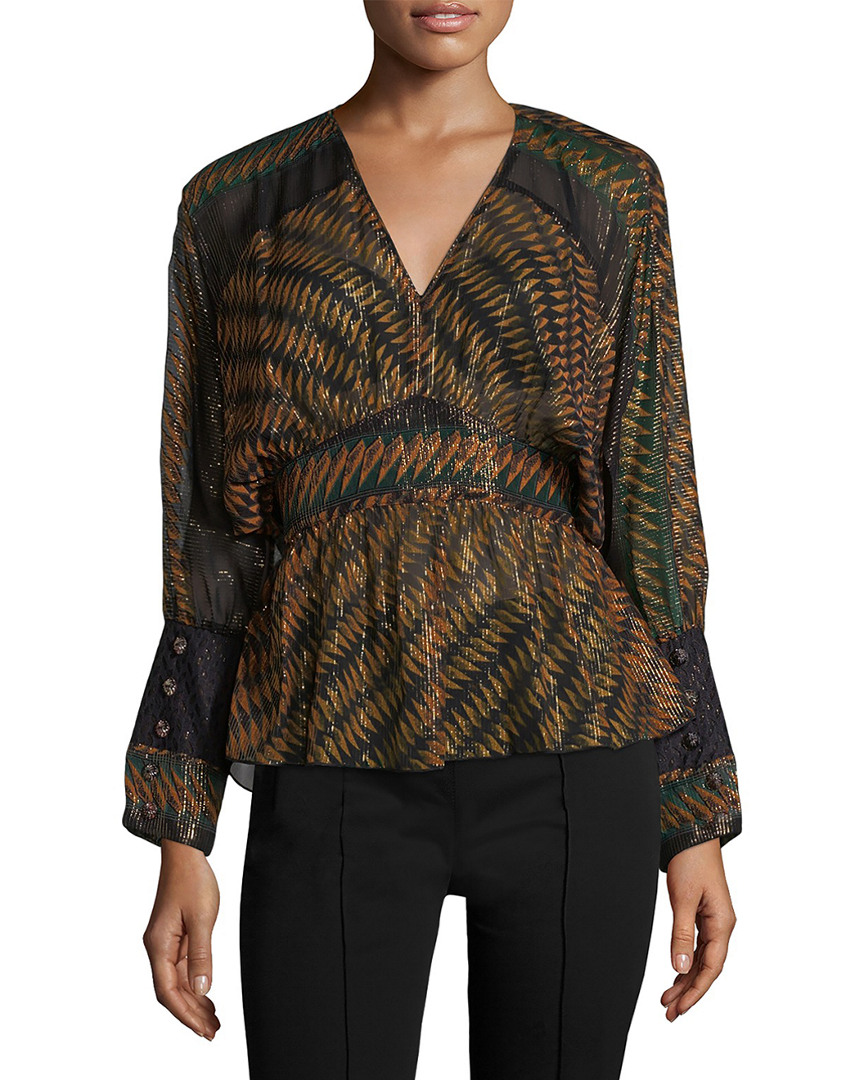 Image of Anna Sui Diamond Border Blouse