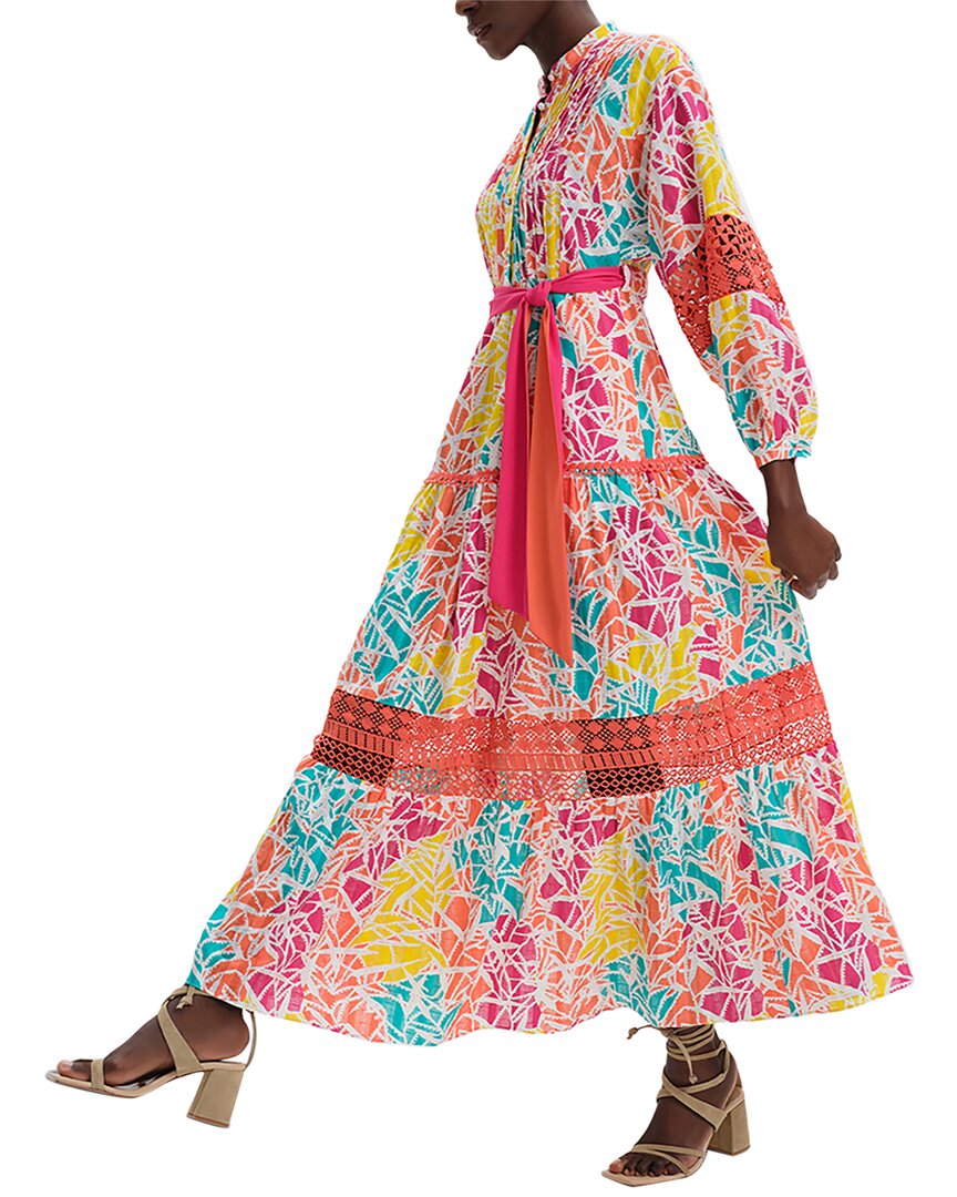 Diane Von Furstenberg Tessa Abstract Print Long Sleeve Cotton Maxi Dress