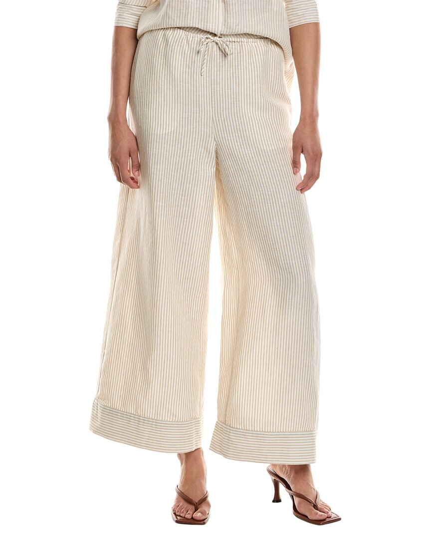 Onia Crochet-knit Cotton-blend Wide-leg Pants In Beige