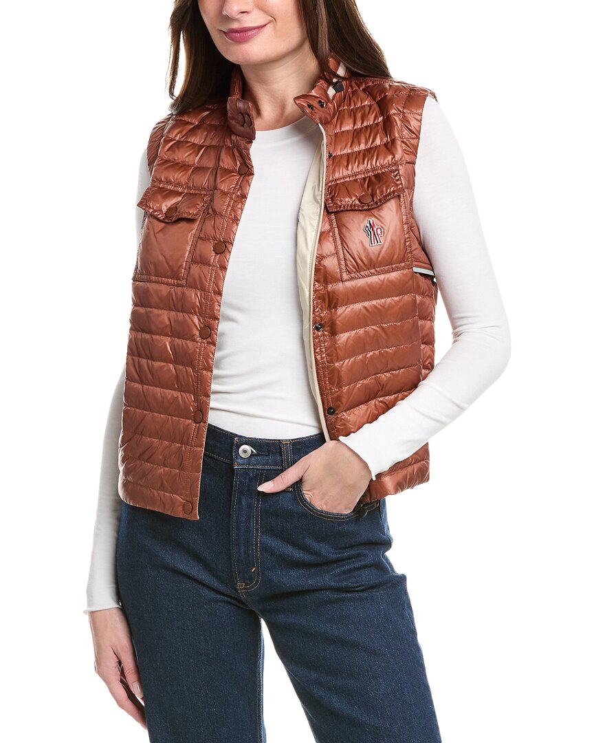 Moncler Gumiane Vest In Brown