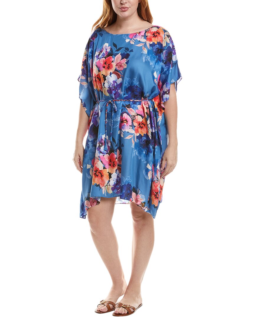 Johnny Was Plus Summer Days Silk-blend Dress In Blue