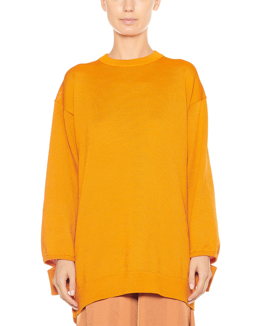 Tibi Corded Sweater Oversized Tunic In Orange