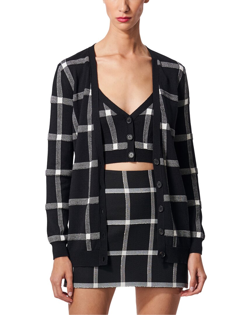 Carolina Herrera V Neck Silk & Wool-blend Cardigan