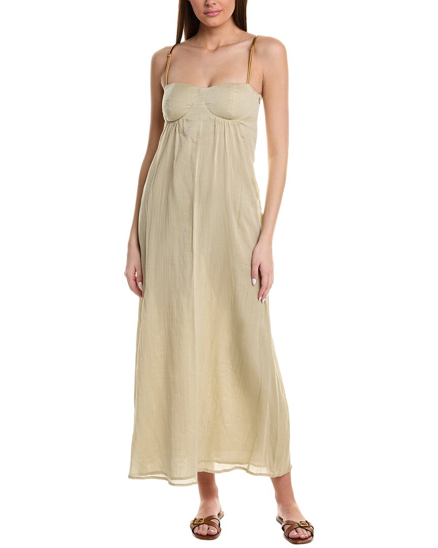 Shop Vix Solid Leona Long Dress In Green