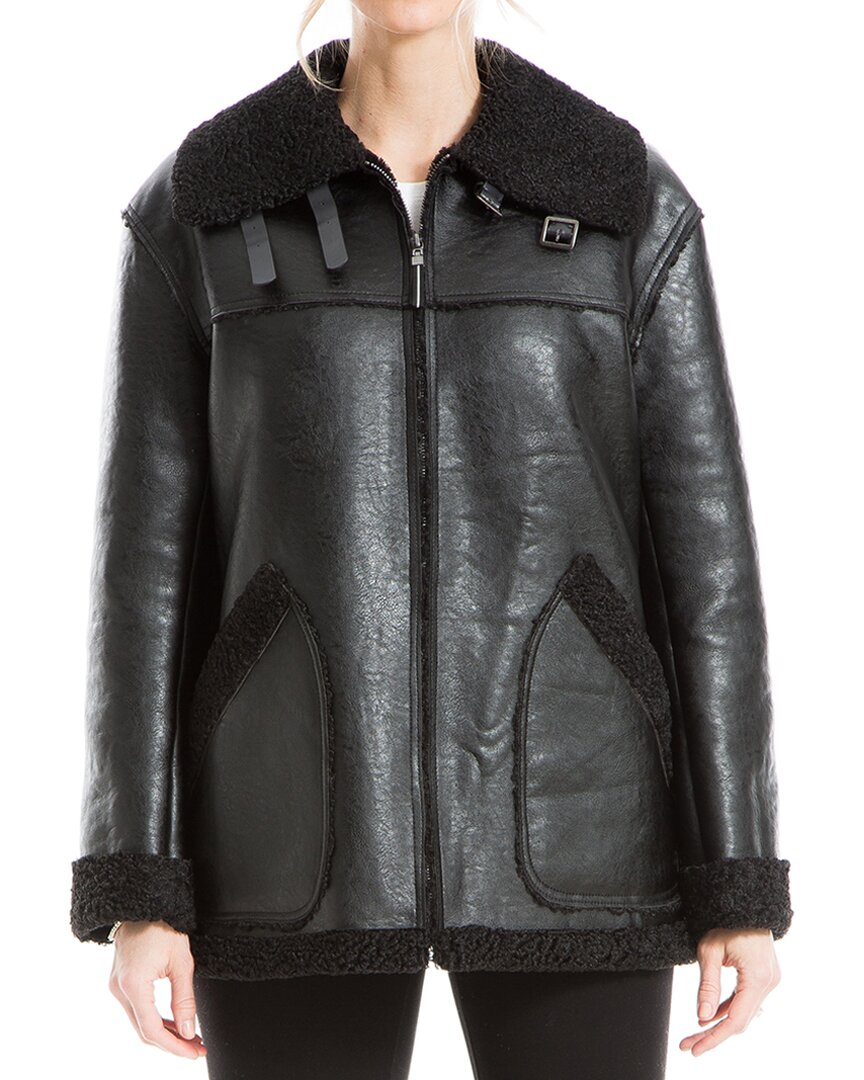 Shop Max Studio Leatherette Zip Front Jacket