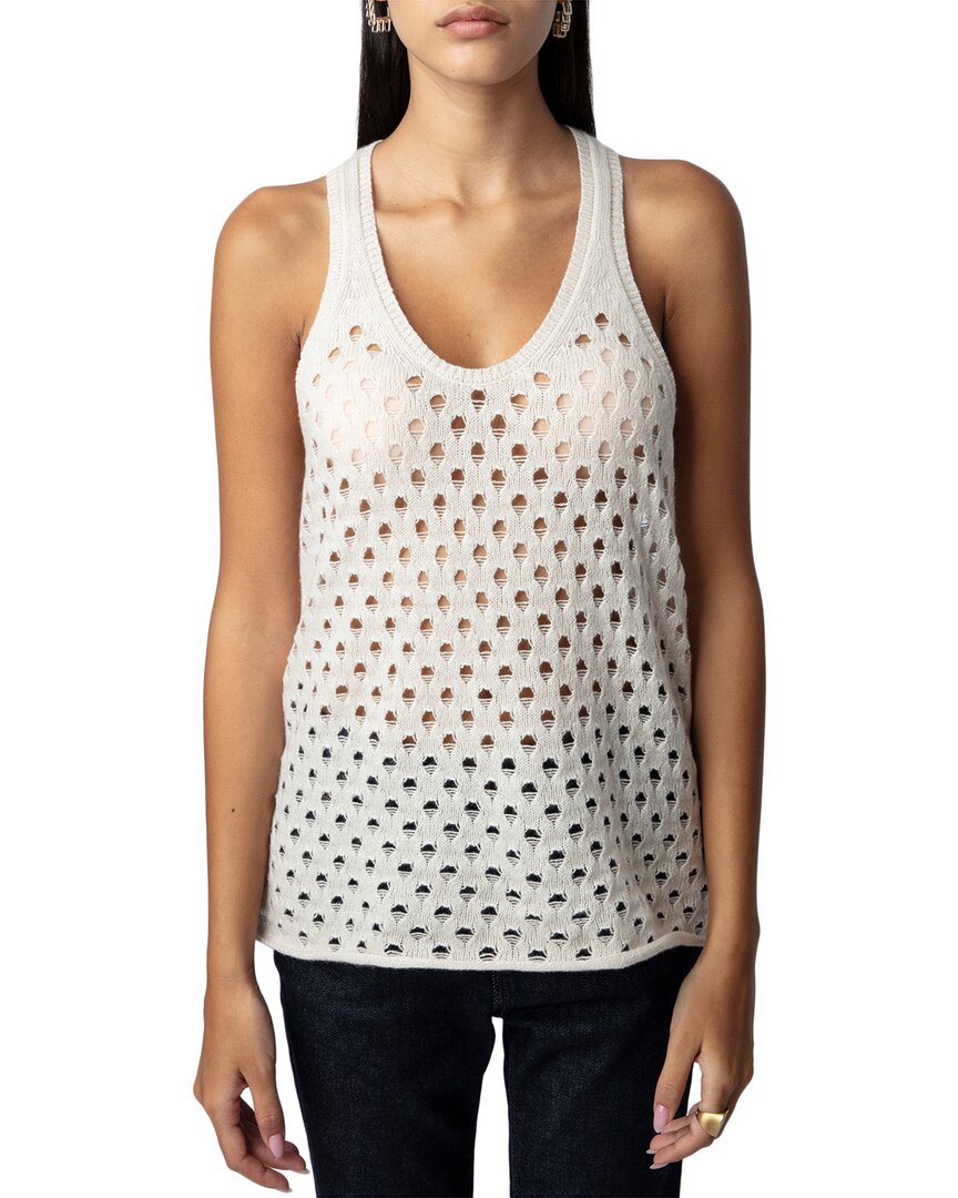ZADIG & VOLTAIRE ZADIG & VOLTAIRE ABBIE RC DESTROY CASHMERE & WOOL-BLEND SHIRT