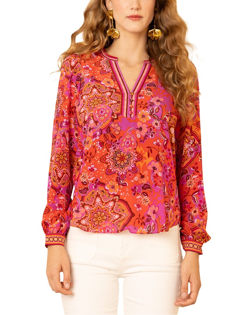 Hale Bob Skye Silk Blouse In Multi