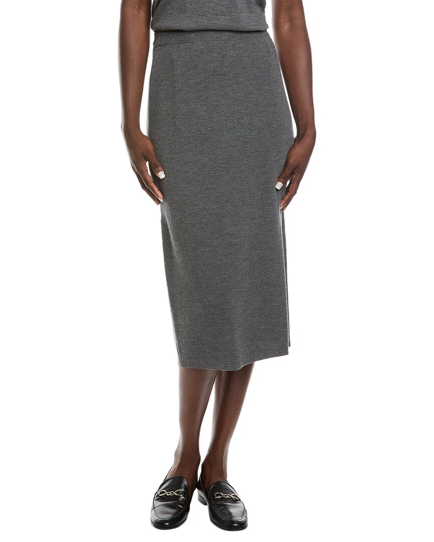 Eileen Fisher Wool Pencil Skirt In Grey