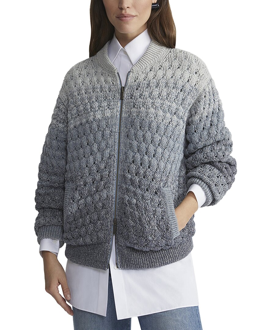 Lafayette 148 New York Reversible Knit Linen-blend Bomber Jacket