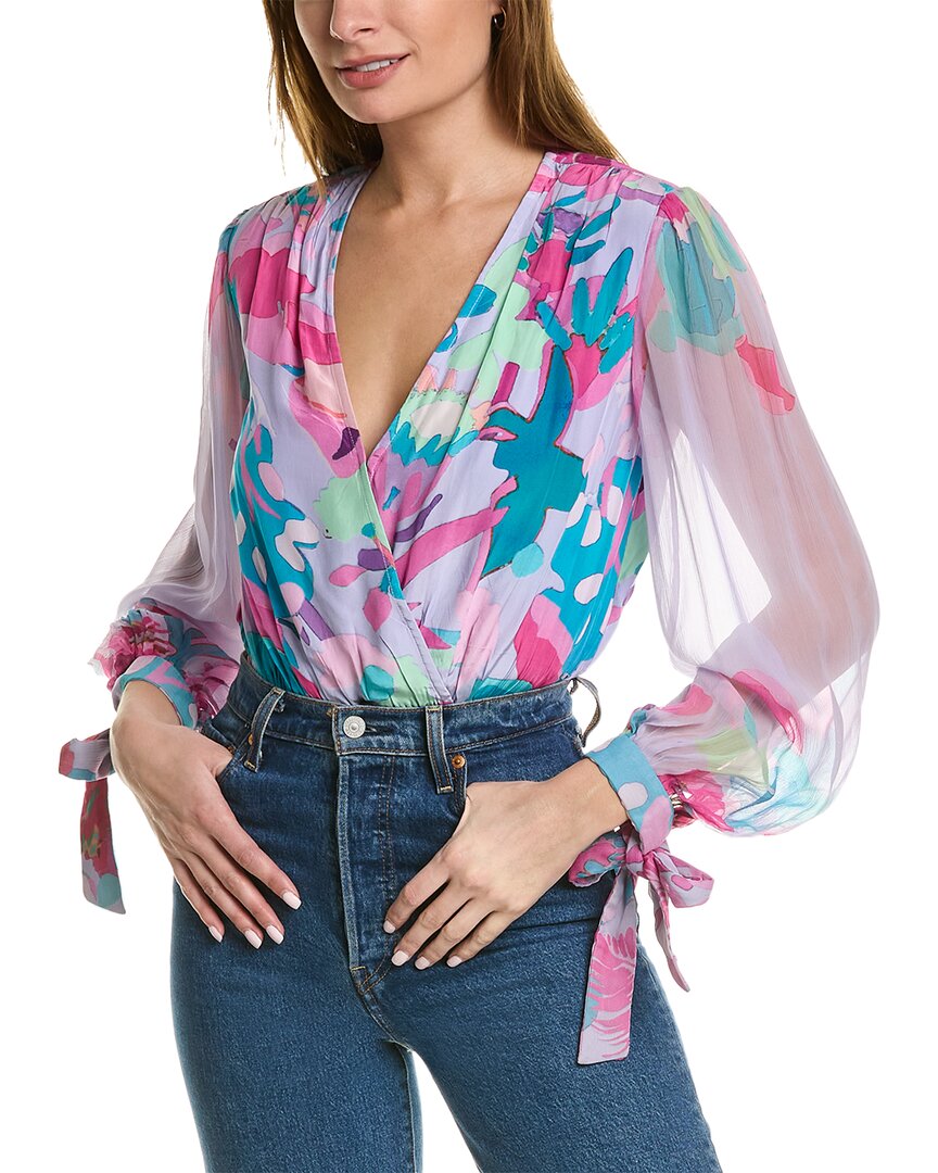 Rococo Sand Surplice Bodysuit In Purple