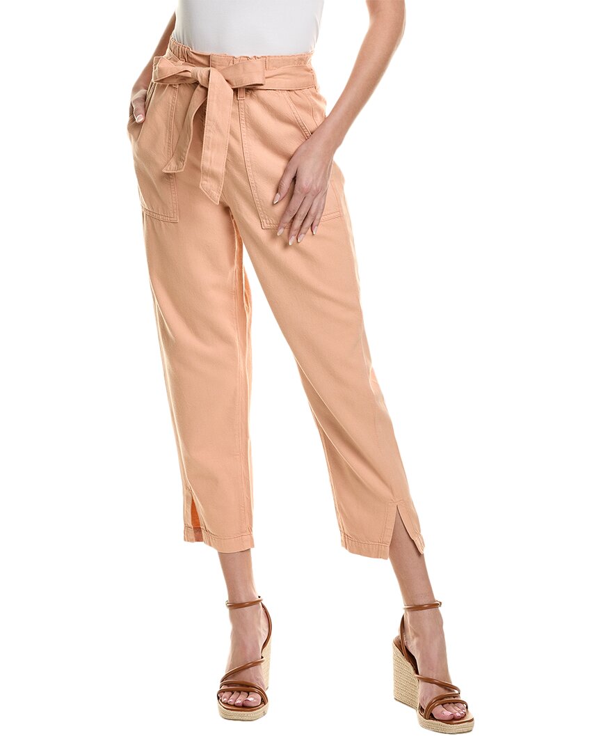 Shop Ag Jeans High-rise Barrel Silk-blend Paperb Pant In Pink