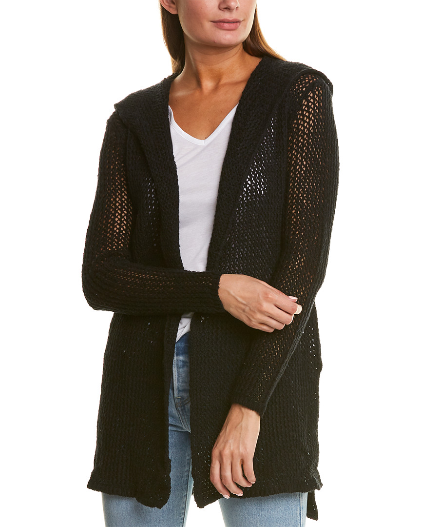 Image of James Perse Open Stitch Hooded Linen-Blend Cardigan