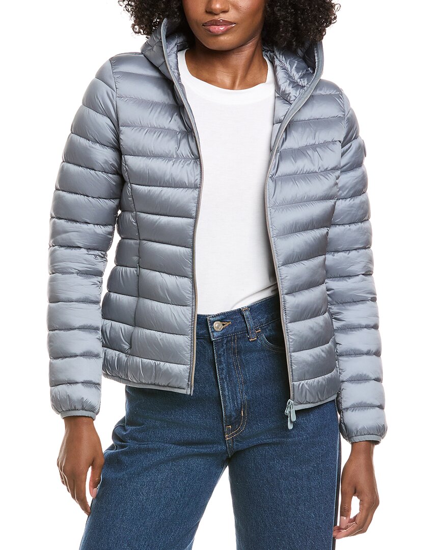 Save The Duck Olly Basic Hooded Basic Jacket In Blue