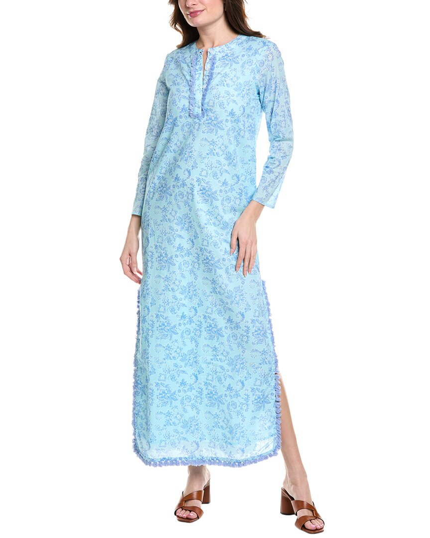 Sail To Sable Caftan Maxi Dress In Blue