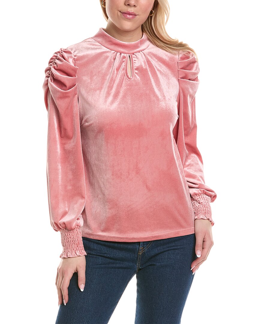 Shop Colette Rose Velvet Blouse In Pink