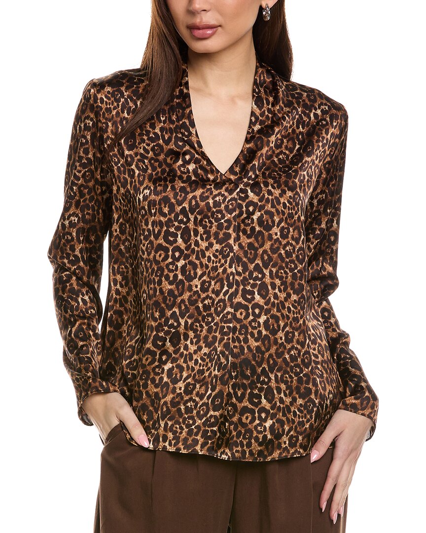 Joseph Ribkoff Satin Blouse In Brown