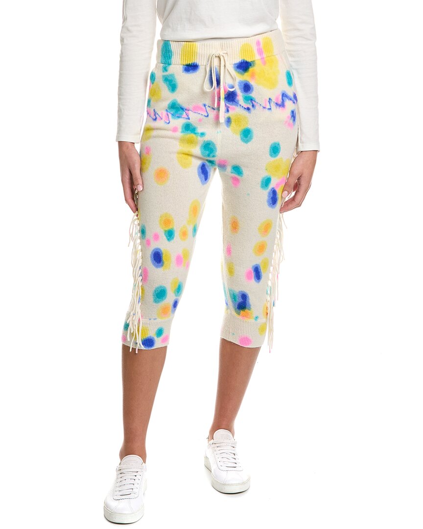 Shop Minnie Rose Tie-dye Cashmere Harem Pant In White