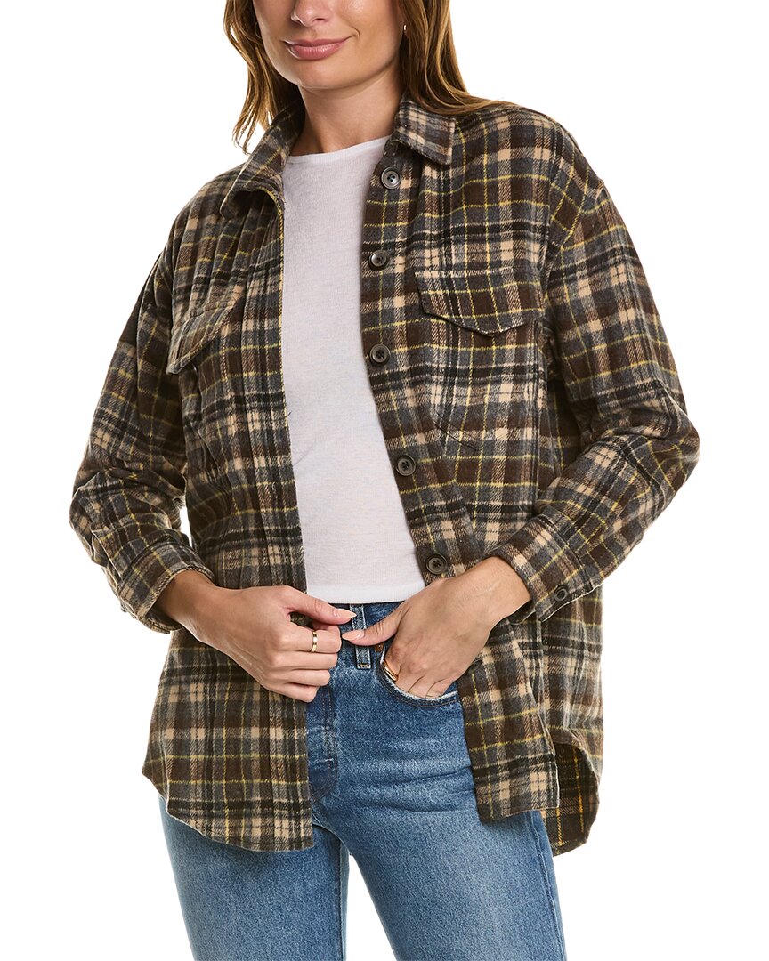 Shop Caara Marlee Fleece Wool-blend Shirt Jacket In Brown