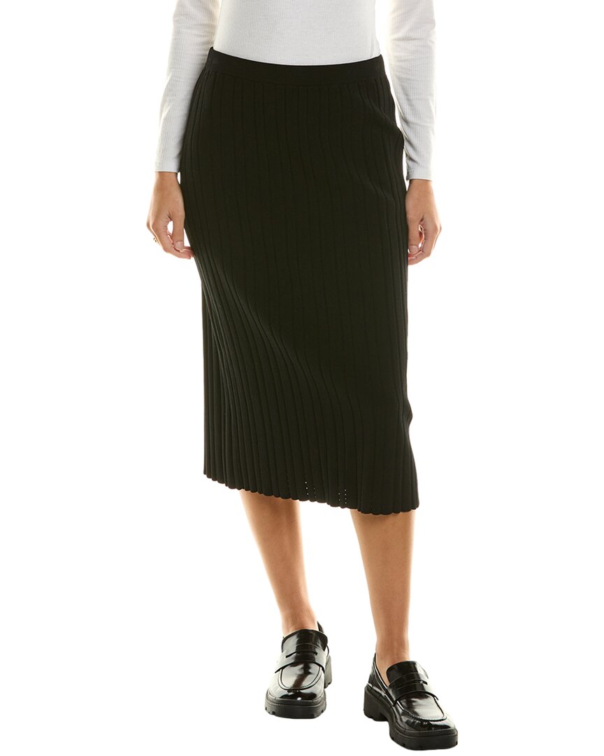 Proenza Schouler White Label Pointelle Rib Knit Midi Skirt In Black