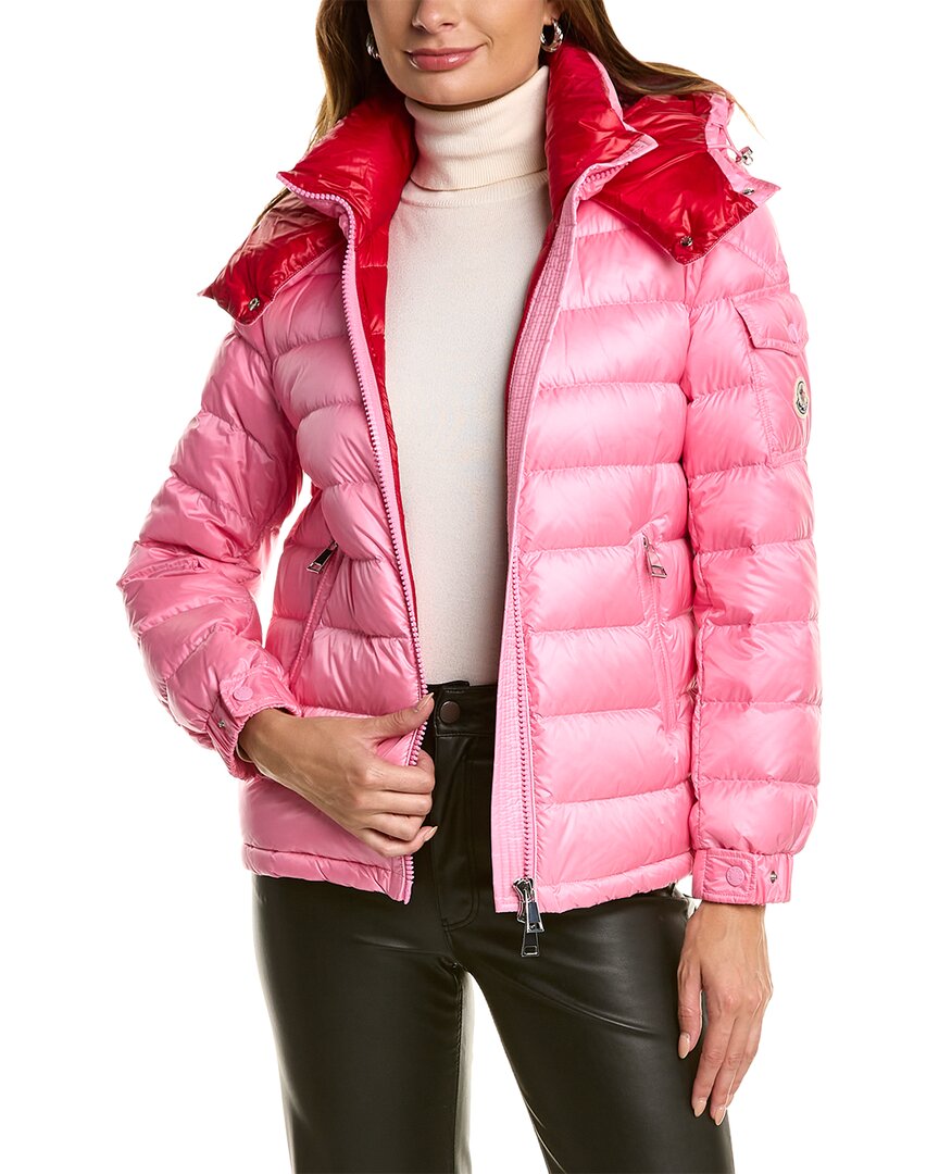Moncler Gles Hooded Quilted Padded Shell Down Jacket In Pink