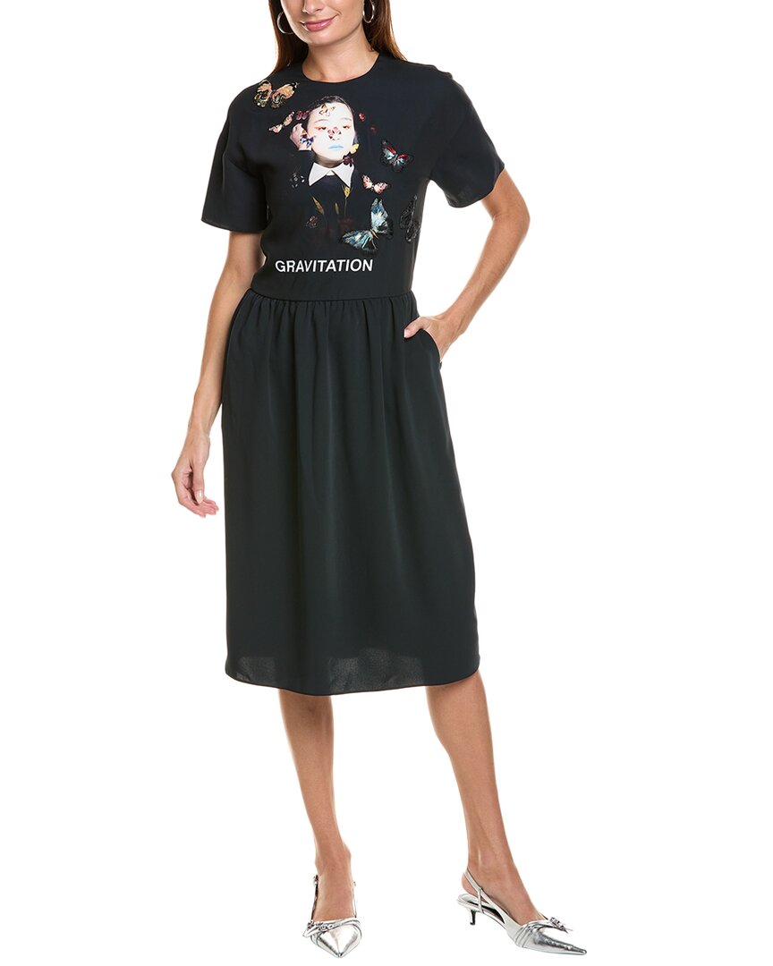 Valentino Midi Dress In Black