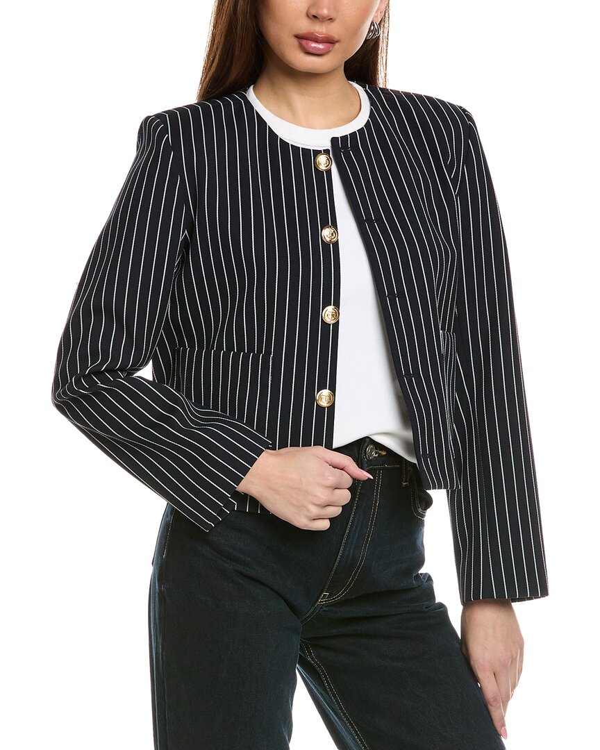 FRAME FRAME DENIM BUTTON FRONT WOOL-BLEND JACKET