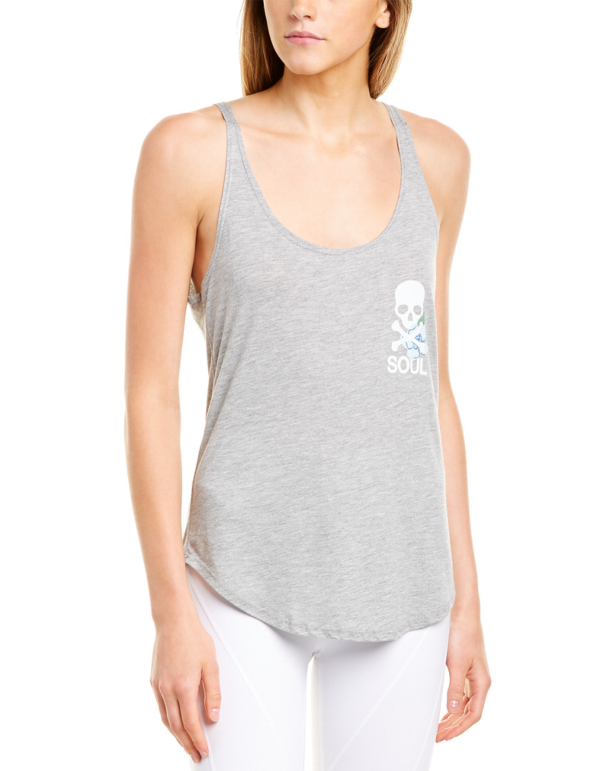 Image of SOUL by SoulCycle Grey Skull Tank Top