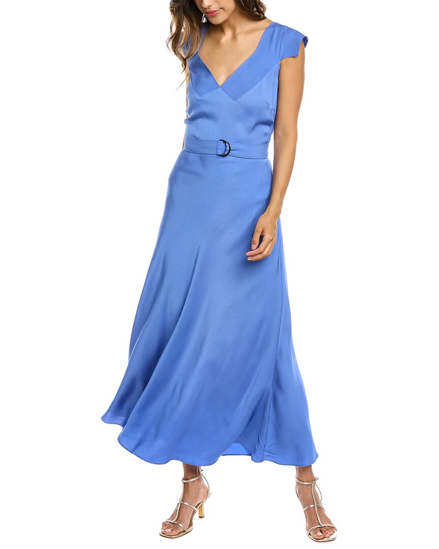cobalt blue ted baker dress Floral Detail Organza Sleeveless Midi Dress | Fayda