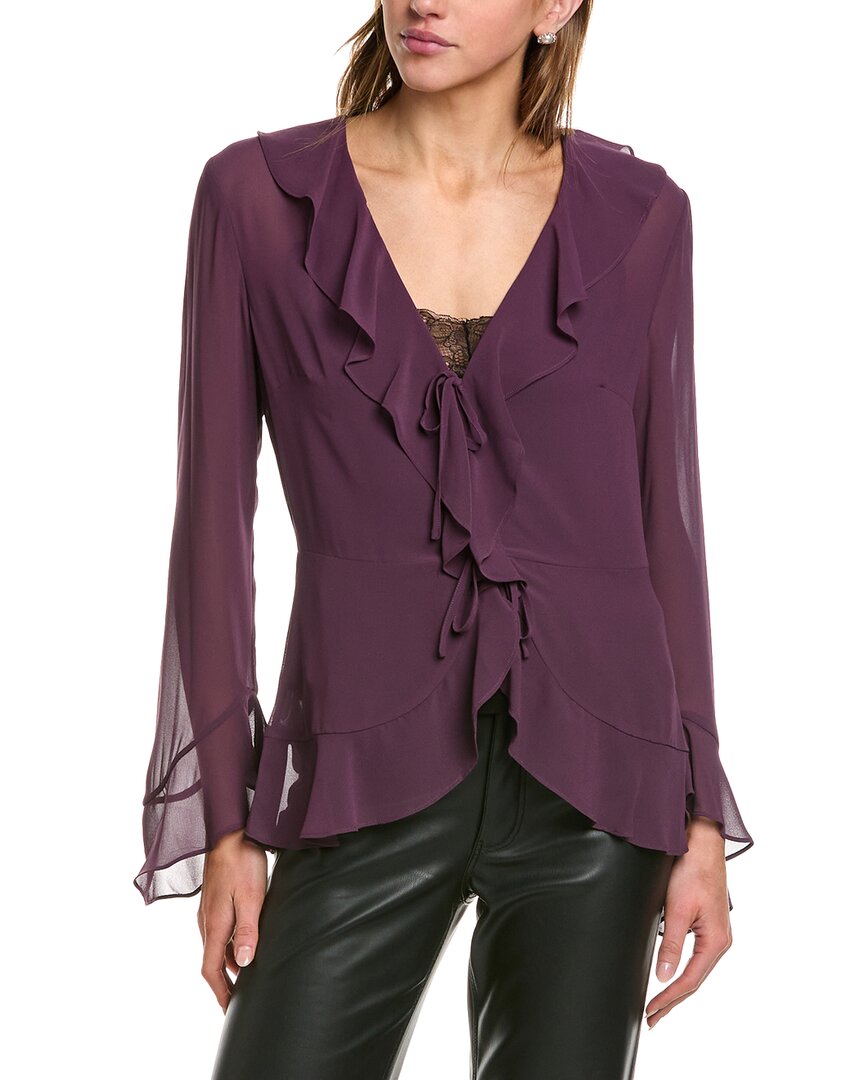 Bcbgmaxazria Ruffle Blouse In Purple