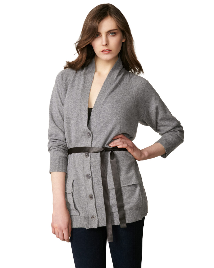 Image of INHABIT Cashmere Long Belted Cardigan