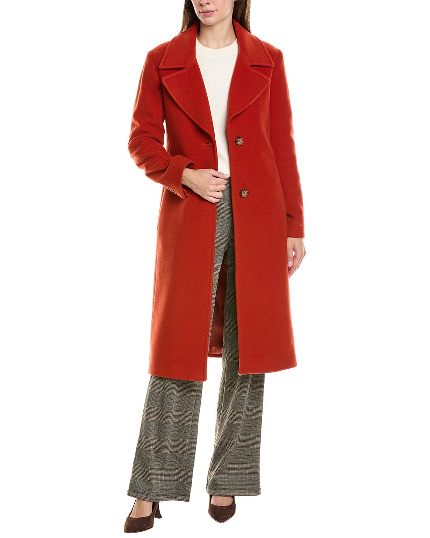 Shop Cinzia Rocca Wool & Cashmere-blend Coat In Red