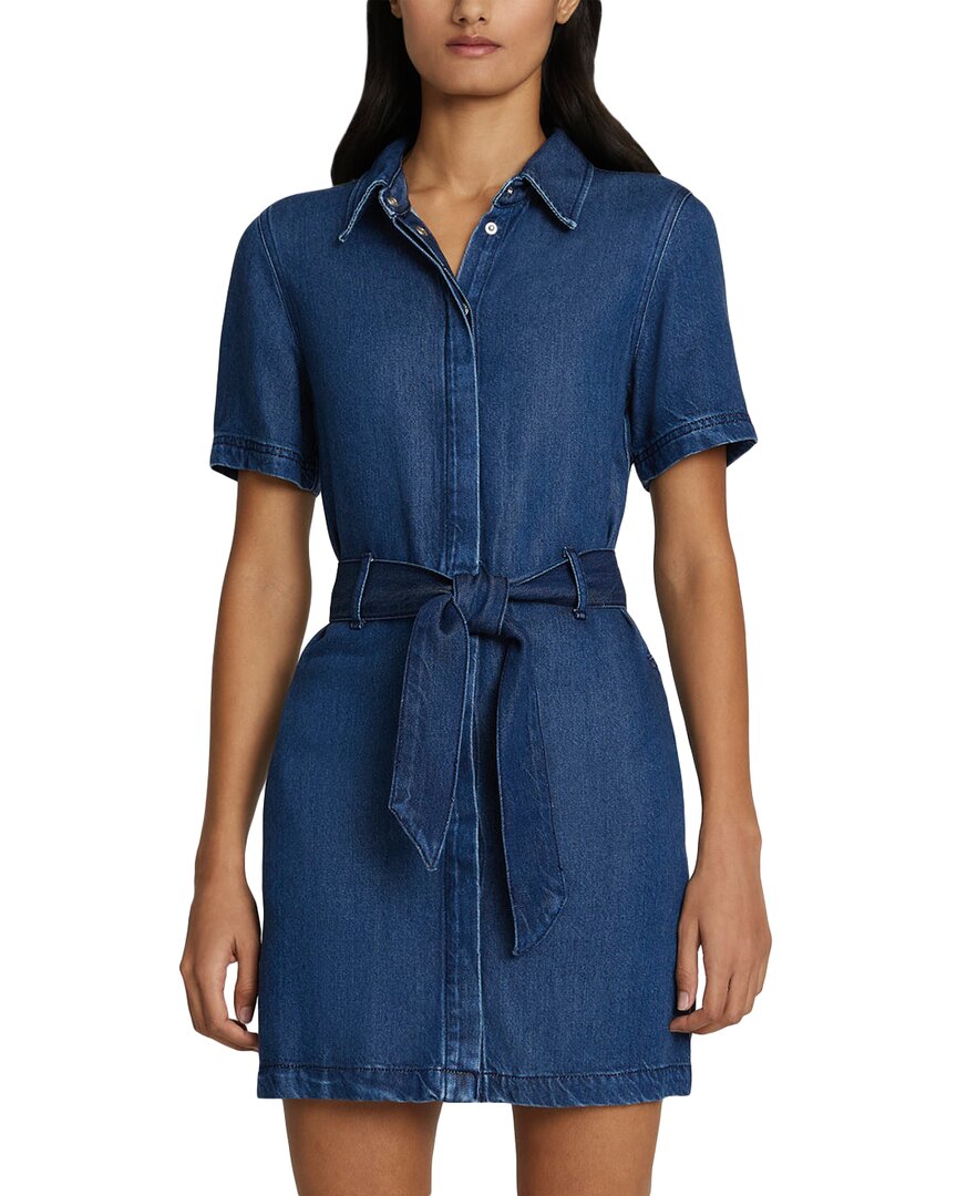 7 For All Mankind Belted Shirtdress In Blue