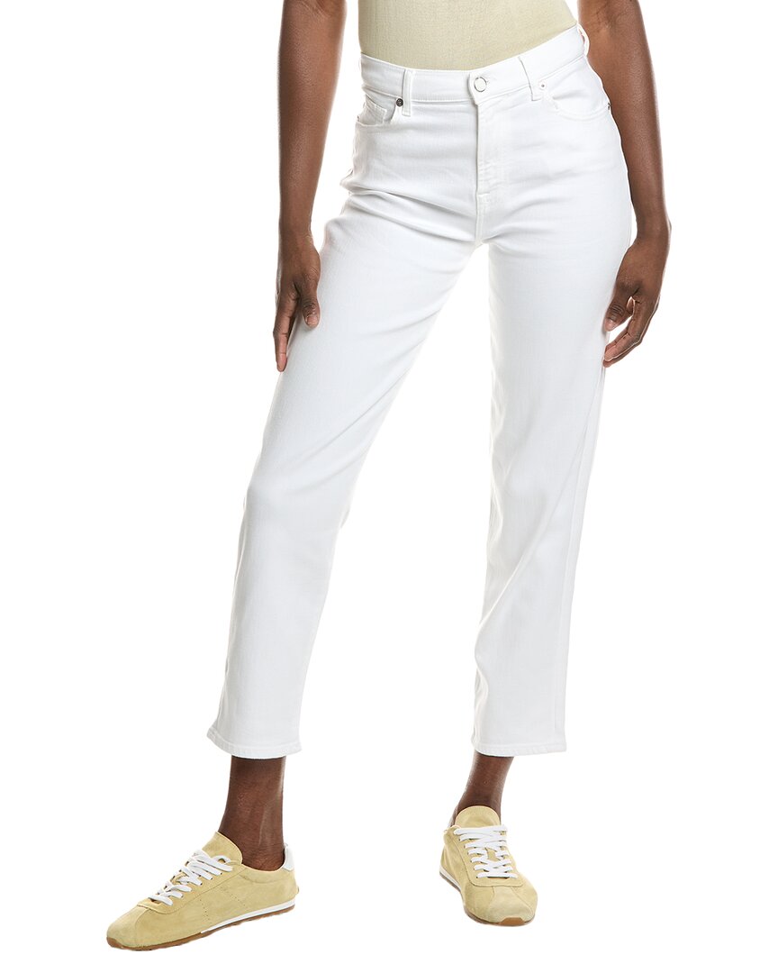 7 For All Mankind High-waist Luxe White Slim Kick Jean