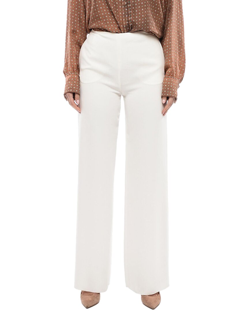 Valentino Silk Palazzo Pants In White