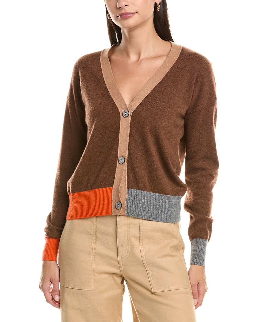 Incashmere Color Block Cashmere Cardigan In Multi