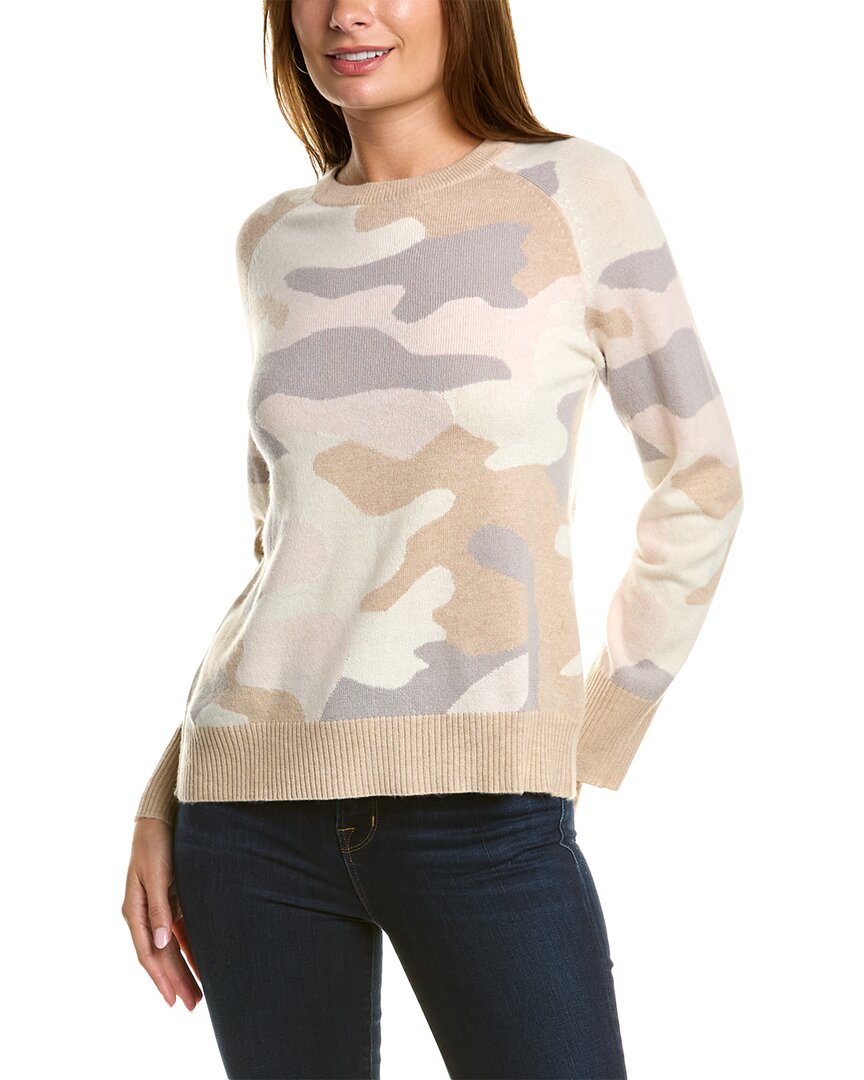 Shop Two Bees Cashmere Camo Swing Wool & Cashmere-blend Sweater In Brown