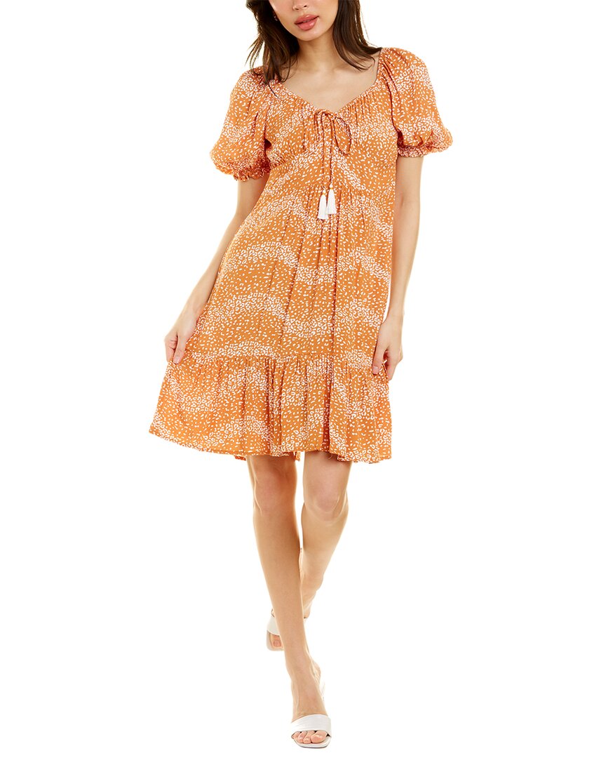 Shop Lusana Amber Mini Dress In Orange