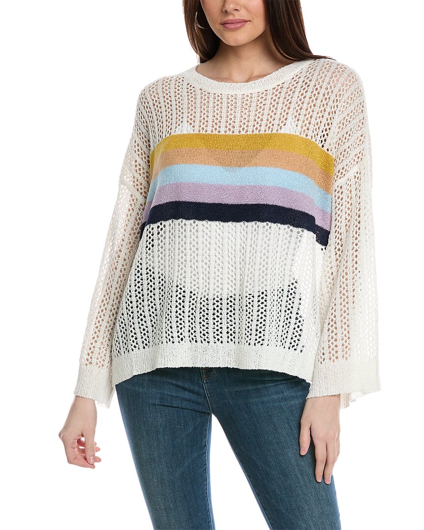 Shop Rain + Rose Stripe Sweater In White