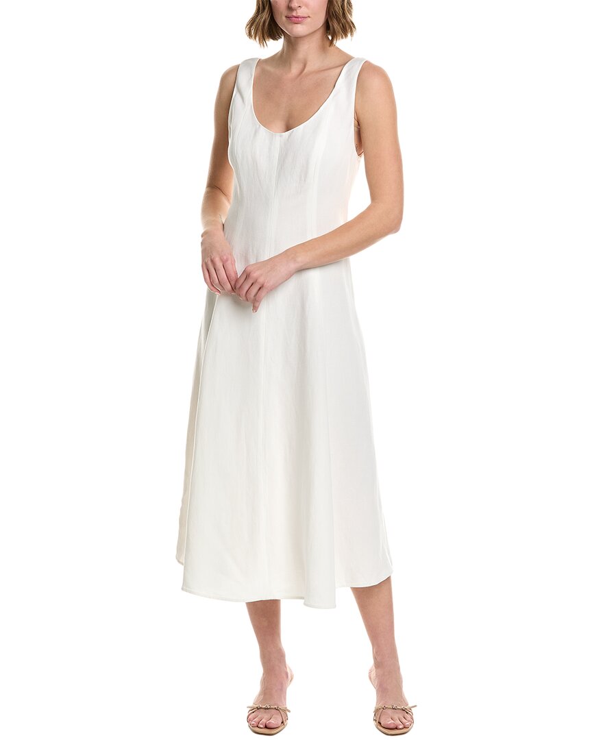【VINCE】paneled woven ミディ ドレス Vince Paneled Woven Midi Dress In Off-white | ModeSens