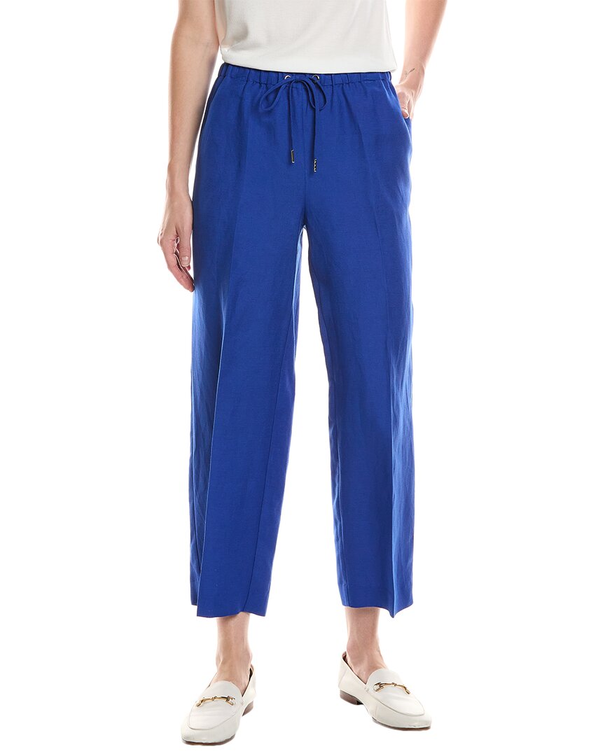 Anne Klein Drawstring Linen-blend Wide Leg Pant