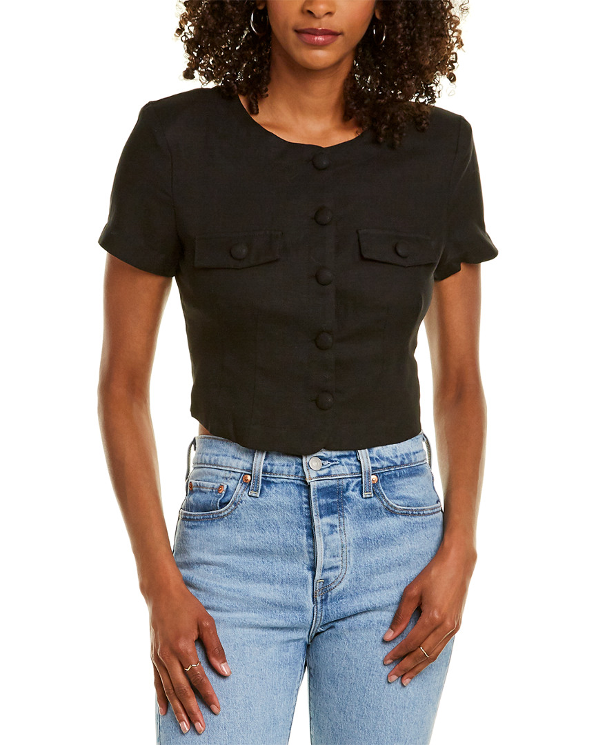 Image of ASTR the Label Rogue Linen-Blend Top
