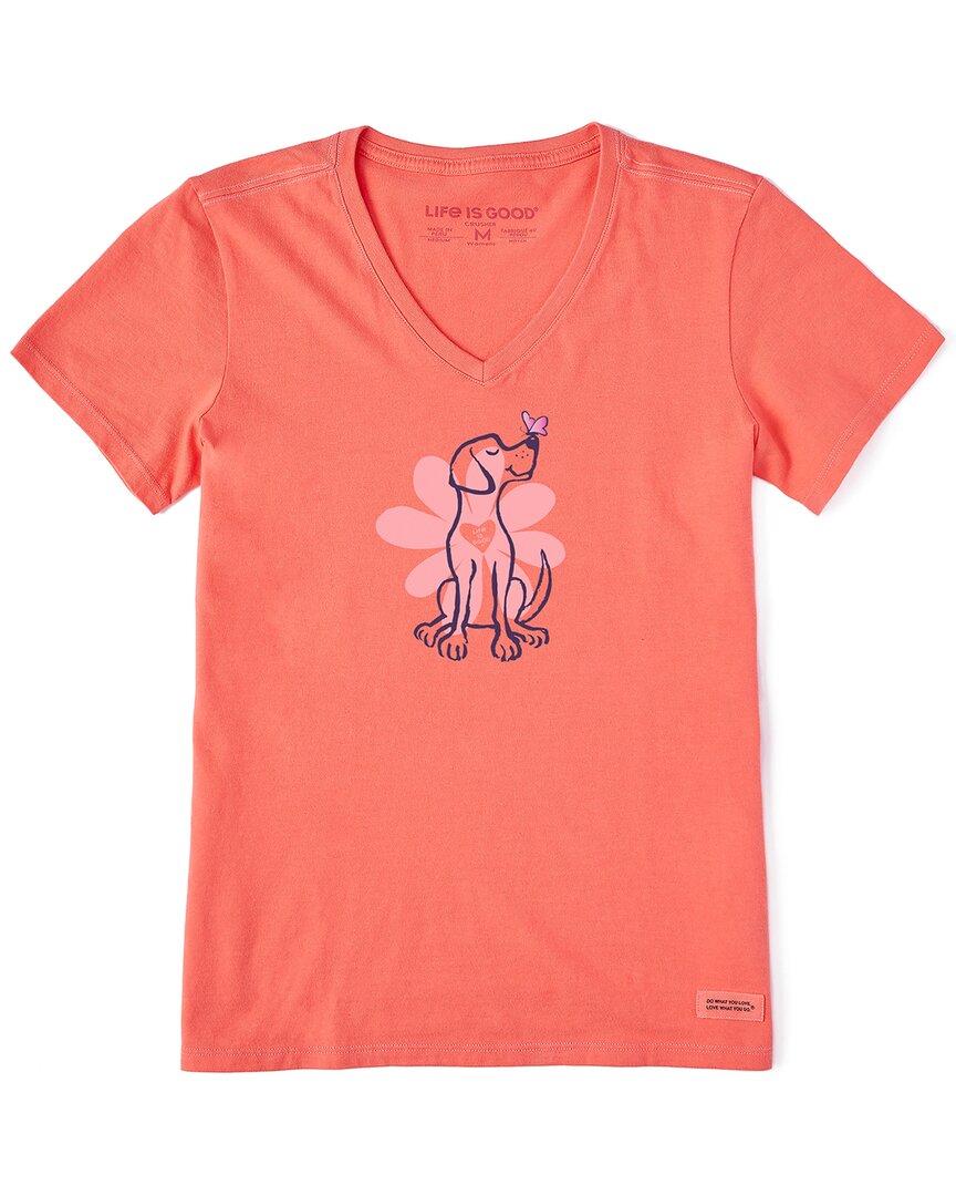 Life Is Good ® Crusher V-neck T-shirt In Orange